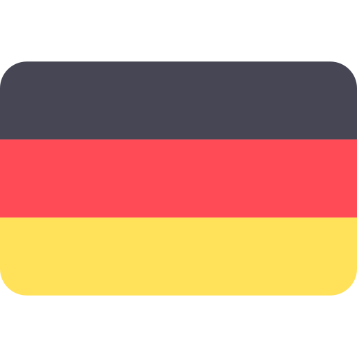 Bandera de Alemania en colores rojo, negro y amarillo.