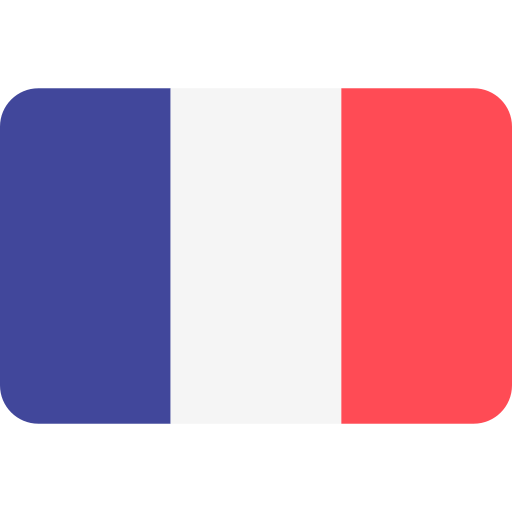 Bandera de Francia con colores azul, blanco y rojo.