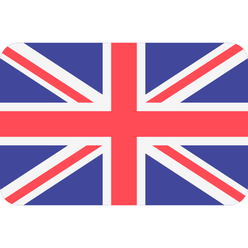 Bandera del Reino Unido en fondo blanco.
